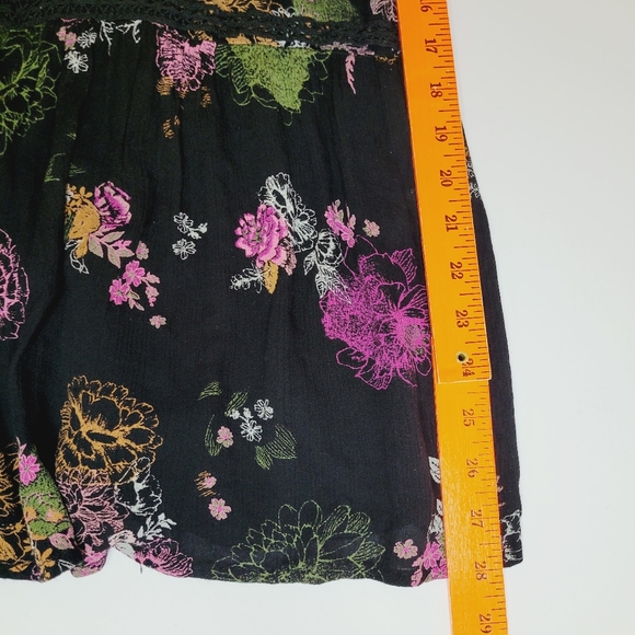 Mudd Dress Womens Medium Tiered Tie Front Dainty Witchy Floral Forest Nature VTG - Picture 5 of 11